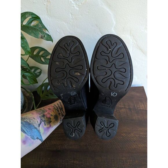 Born Women's Lace-up Leather Oxford Block Heel Booties - Size 8.5 - Picture 7 of 10